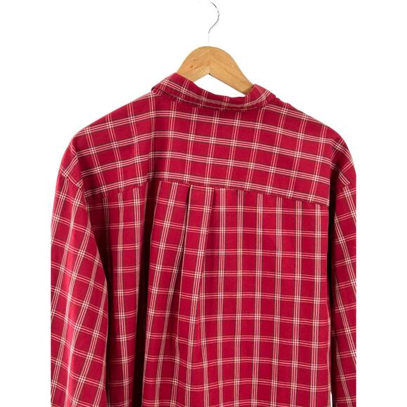 Consensus Shirt Size X Large Mens Red Plaid Long Sleeve Button Down Collar Shirt - Picture 7 of 11